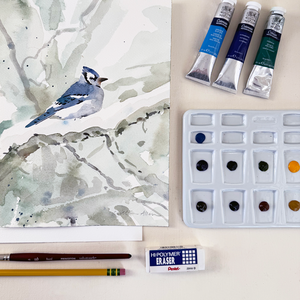 Watercolor Blue Jay