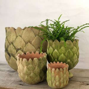 Aged Pinecone Planter