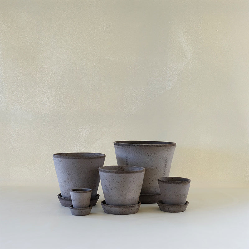 grey ceramic plant pot Julie Planter Grey